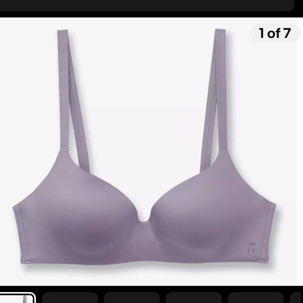 Tommy John 32DD Second Skin Lightly Lined Demi Bra NWT Gray Ridge